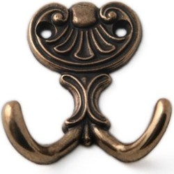 Kapstokhaken/jashaken - brons - dubbele haak - 6,5 x 5.8 cm - Kapstokhaken