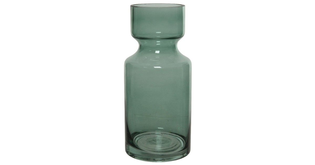 Groene vazen/bloemenvaas 3 liter van glas 11 x 24,5 cm - Glazen vazen voor bloemen en boeketten