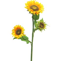 Bellatio Design Kunstbloem Zonnebloem Helianthus XL - 85 cm - 3 bloemen - kunst zijdebloem - Kunstbloemen