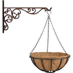 Hanging basket 35 cm met ijzeren muurhaak en kokos inlegvel - Plantenbakken