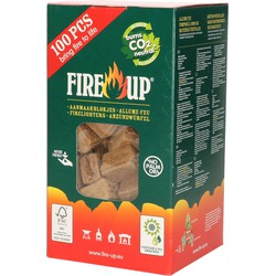 Fire-up Barbecue aanmaakblokjes - 100x - bruin - reukloos - niet giftig - BBQ - Aanmaakblokjes