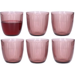 Bormioli Drinkglazen - 6x stuks - roze - 290 ml - waterglazen - Drinkglazen