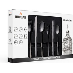 Buccan - Bestekset - London - 39 delig - Zwart