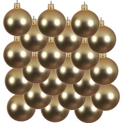 18x Glazen kerstballen mat goud 6 cm kerstboom versiering/decoratie - Kerstbal