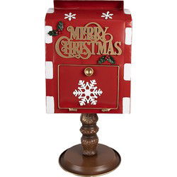 Clayre & Eef Kerstdecoratie Brievenbus Rood Metaal