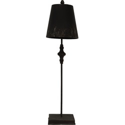 Clayre & Eef Tafellamp  Ø 20x75 cm Zwart Ijzer Bureaulamp