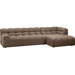 WOOOD Allure Chaise Longue Rechts - Polyester - Bruin - 79x324x165