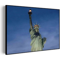 Muurwerken Akoestisch Schilderij - Vrijheidsbeeld New York Donker 02 - Geluidsdempend Wandpaneel - Wanddecoratie - Geluidsisolatie - BASIC (AW 0.65) XXL (150x107)