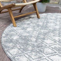 Rond Buitenkleed Frost - Grijs/wit - dubbelzijdig - EVA Interior Grijs,Wit - Polypropyleen - Rond 240 Ø - (XXL)