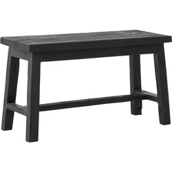 MUST Living Bench Trinity Black,45x80x32 cm, black recycled teakwood with natural cracks