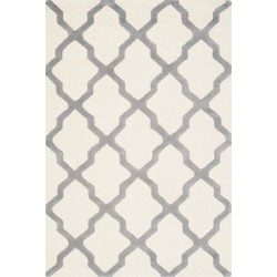 Safavieh Trellis Indoor handgetuft vloerkleed, Cambridge collectie, CAM121, in ivoor & zilver, 122 X 183 cm