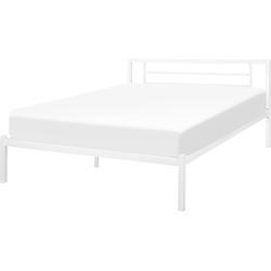 Beliani CUSSET - Tweepersoonsbed-Wit-Staal