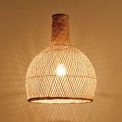 Groenovatie Bamboe Hanglamp, Handgemaakt, Naturel, ⌀40 cm