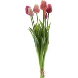 Bosje kunst tulpen Sally x7 new red/pink combo 47 cm