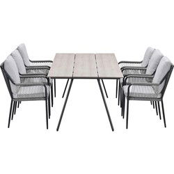 Garden Impressions Stevie tuinset 7-delig - Braga tuintafel 220x100 cm