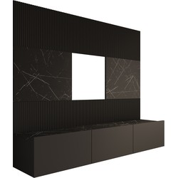 Meubella TV-Meubel Dominic - Zwart - 180 cm