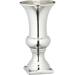Bellatio design Vaas - zilver kleurig - kelk - keramiek - 13 x 25 cm - Vazen