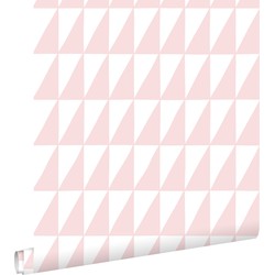 ESTAhome behang grafische driehoeken zacht roze - 0,53 x 10,05 m - 139076