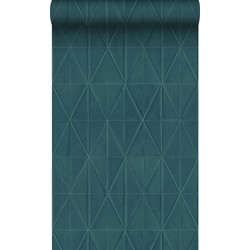 Origin Wallcoverings eco-texture vliesbehang origami motief donkerblauw - 0,53 x 10,05 m - 347860