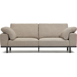 Kave Home - 3-zitsbank Noa beige met kussens en donkere poten 230 cm