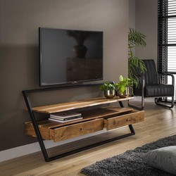 Tv Meubel Massief Acaciahout - Metalen Frame - Kast Lean