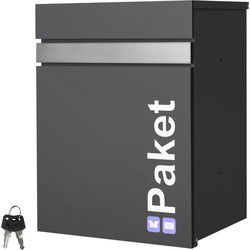 Pakketpostbak 44x35x58 cm antraciet/zilver gegalvaniseerd staal ML-Design