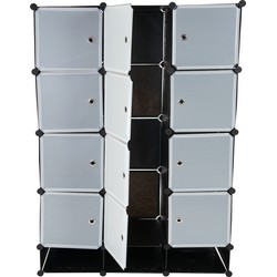 Cosmo Casa Opbergsysteem - Insteekplank - Garderobe - 8 Boxen Elk - Zwart - 37x37x47cm