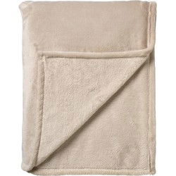 Dutch Decor CHARLIE - Plaid 200x220 cm - extra grote fleece deken - effen kleur - Pumice Stone - beige - Dutch Decor