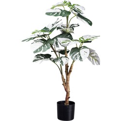 Kopu® Kunstplant Monstera Variegata 80 cm - 21 bladeren - Gatenplant