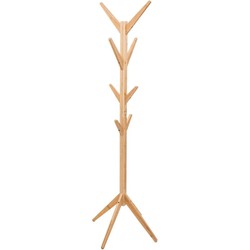 5Five kapstok - beige - bamboe - 8 haaks - 60 x 60 x 178 cm - Kapstokken