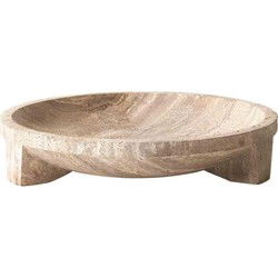 PTMD Schaal Adwin - 38x38x6 cm - Travertin - Creme