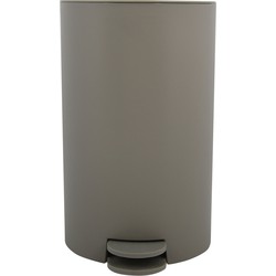 MSV kleine pedaalemmer - kunststof - taupe - 3L - 15 x 27 cm - Badkamer/toilet - Pedaalemmers