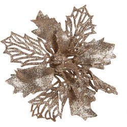 Clayre & Eef Kunstplant Kerstster Ø 14x4 cm Koperkleurig Kunststof