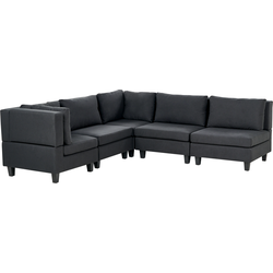 UNSTAD - 5-zitsbank modulair - Zwart - Rechtszijdig -  Polyester