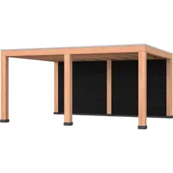 Douglas overkapping, 500 x 400, met zwarte achterwand, Westwood Modern