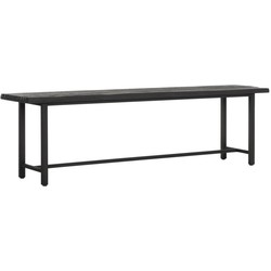 DTP Home Bench Beam BLACK,47x165x35 cm, 3 cm recycled teakwood top