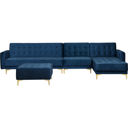 Beliani ABERDEEN - Modulaire Sofa-Blauw-Fluweel