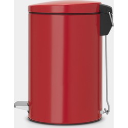 Pedal Bin Silent, 12 litre, Soft Closing, Plastic Inner Bucket - Passion Red