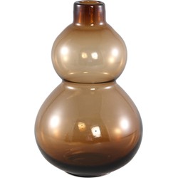 PTMD Kato Amber glass vase double bulb round L