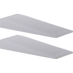 Deltafix Deurwig - 2x - wit - kunststof - 9,5 x 1,3 cm - deurstopper - Deurstoppers