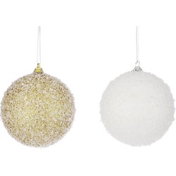 Kerstboomversiering 6x kerstballen met sneeuw 8 cm - Kerstbal