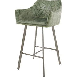 Barstoel met Armleuning Velvet - Groen - Stoel Nexus