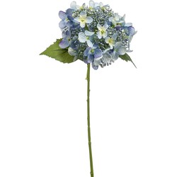 Emerald Kunstbloem hortensia tak - 50 cm - licht blauw - kunst zijdebloem - Hydrangea - decoratie - Kunsttakken