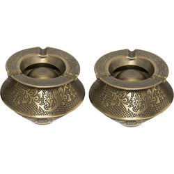 Atmosphera Terras asbak/stormasbak Arabica - 2x - ijzer - 12 x 8 cm - Asbakken