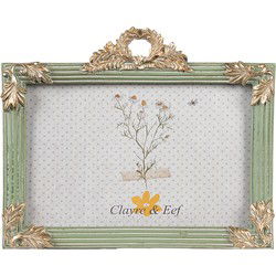 Clayre & Eef Fotolijst 10x15 cm Groen Kunststof Glas Fotokader