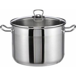 HI Soeppan - met glazen deksel - 10 liter - D24 cm - RVS - grote pan - Kookpannen