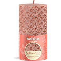 Geen Merk Bolsius Stompkaars Silhouette Misty Pink Met Print 130x68 Mm