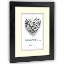 Houten fotolijst zwart geschikt voor een foto van 15 x 20 cm of 20 x 30 cm - Fotolijsten