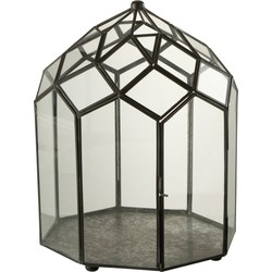 J-line - Terrarium Glas/metaal Zwart Medium - 25x25x38cm