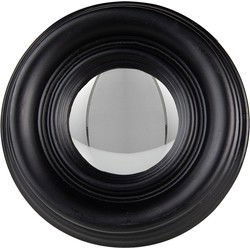 Clayre & Eef Spiegel  Ø 21 cm Zwart Hout Rond Grote Spiegel